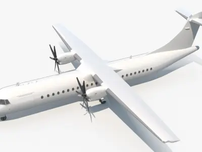  Civil Passenger Plane with Dual Propellers White 