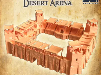 Small Desert Arena Tabletop Terrain 28 mm 3D print model