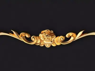 dekor ornate gold lion 3D model