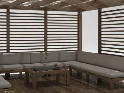 Wood Gazebo 3D model