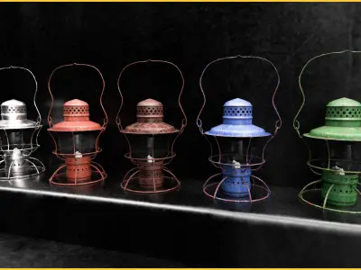 Ac old lantern plus Low-poly 3D model