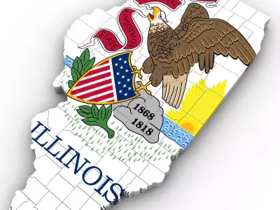 Illinois Political Map 3D model
