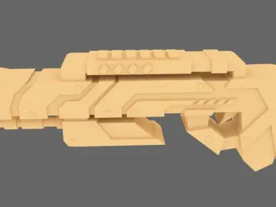 Scifi Gun GR03 3D Model Low-poly 3D model