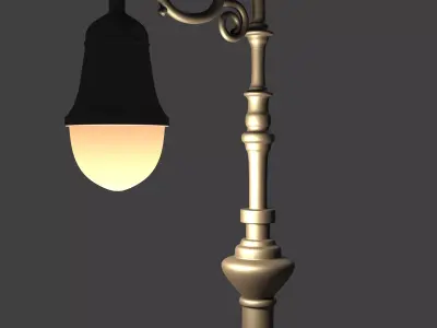 Bishops Crook Lamp Post 3D model