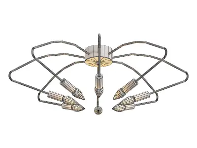 luminex ceiling light fixture with six lights 3D model