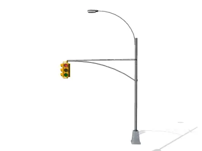 Traffic Light Low-poly 3D model