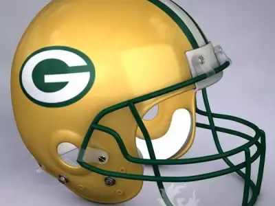 Green Bay Packers official game helmet 3D model