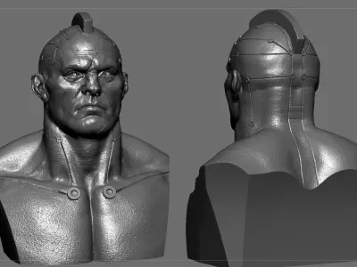 Cyberpunk Thug Bust 3D print model