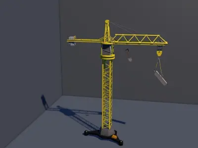 Crane obj mtl STL Low-poly 3D model