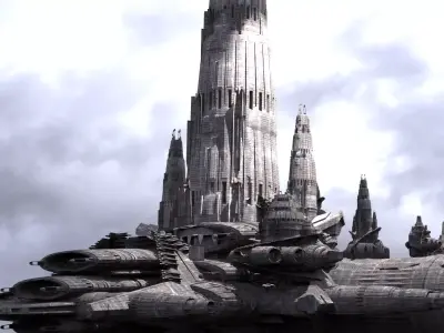 Gilgamesh City Tower Arch Ship 3D model