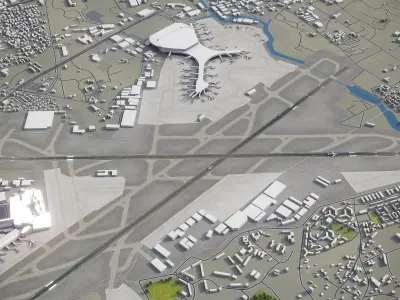 Mumbai - Chhatrapati Shivaji International Airport - BOM Low-poly 3D model