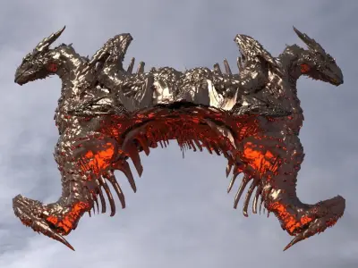 Hades Underworld Dragon statue deity 3D model