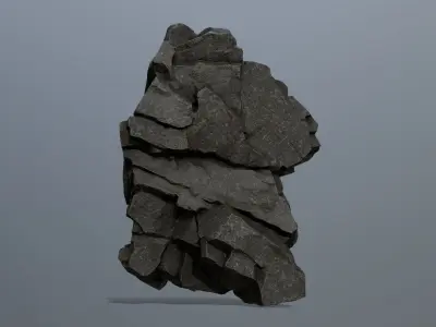 Stone rock Low-poly 3D model 3