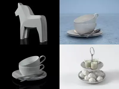 Table set 01 3D model