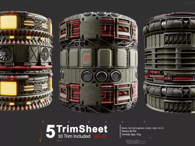 Sci fi Industrial Trimsheet Vol 1 Texture