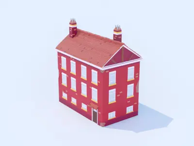 Italian Building number 4 Lowpoly Low-poly 3D model