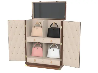 Louis Vuitton Nano Capucines Bag Set Trunk Low-poly 3D model