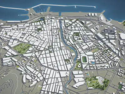 Santa Cruz de Tenerife Low-poly 3D model