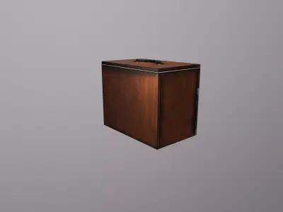 Wooden Apothecary Case Low-poly 3D model