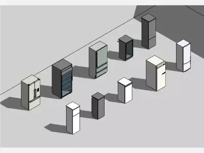 Refrigerator - Pack of revit families 3D model