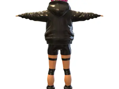 cyberpunk street game reader Low-poly 3D model