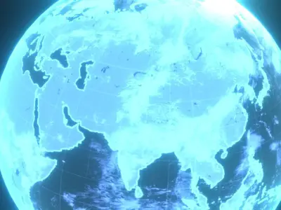 Planet Earth Hologram Sci-Fi 3D Model Low-poly 3D model