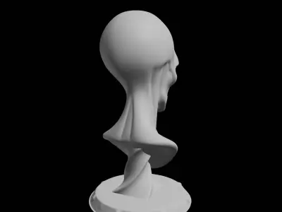 Extraterrestrial Bust Sci Fi Sculpture 3D print model