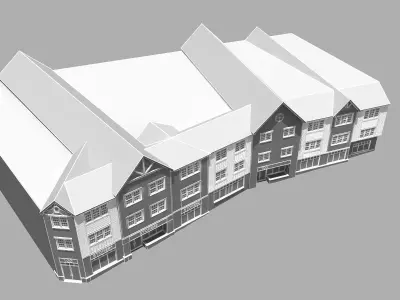 3 storey apartment house 3D model