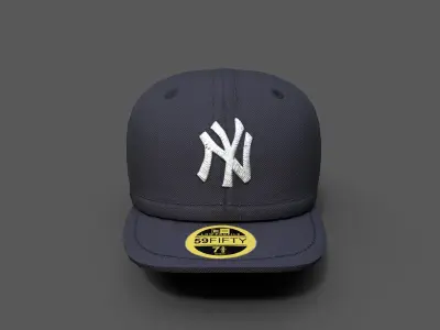 Human cap hat 3d model New york  Low-poly 3D model