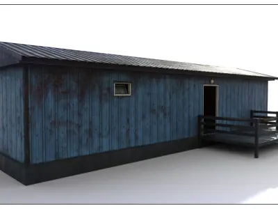 Abandoned Small House pack Low-poly 3D model