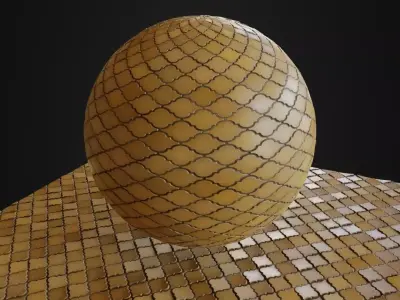 Onsen Tiles 02 worn and clean version 3D model