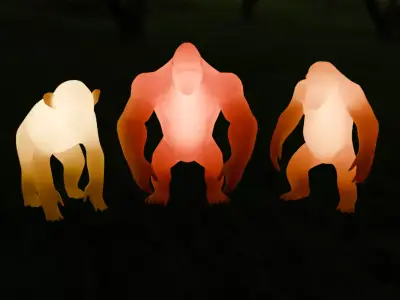 Indirect lighting of large monkeys Low-poly 3D model