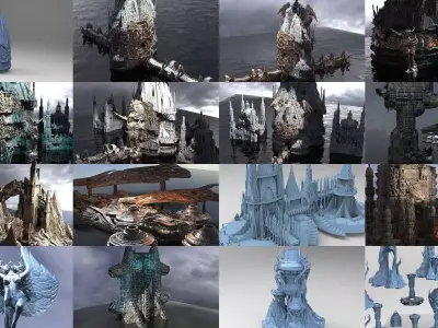 Ocean depths architecture collection 3D Model Pack