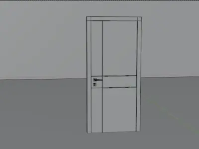 Interior door Low-poly 3D model 3