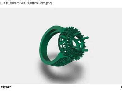 Men Ring With Round Cut Center Stone 3D print model