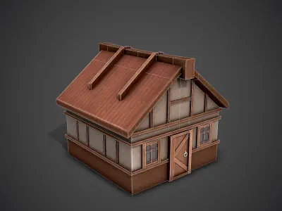 Old House Stylized Low-poly 3D model