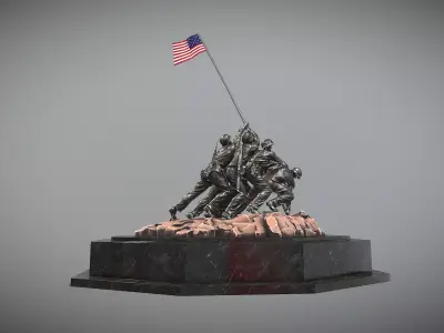 Marine Corps War Memorial Low-poly 3D model
