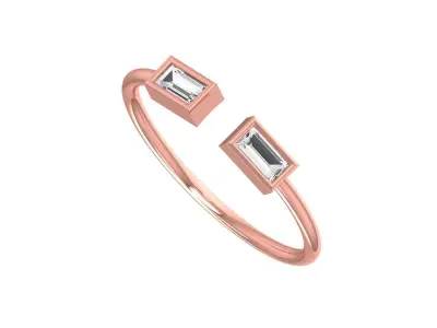 Women Open End Light Weight Band Ring 3D print model 7