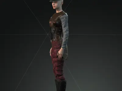  Steampunk rigged character Low-poly 3D model