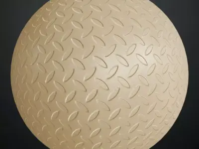 Gold Metal Tread Plate PBR Seamless Texture