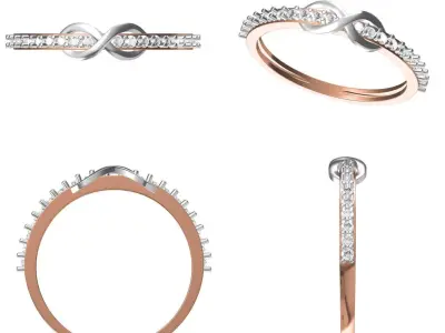Light Weight Wedding Engagement Women Ring STL JCD Details 3D print model