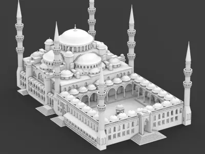 The Blue Mosque 3D print model
