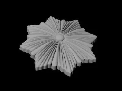 3 rosette star 3D model
