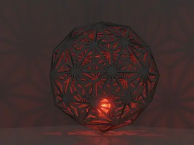 Snowflake Light Low-poly 3D model