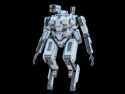  Sci-Fi Combat Mech Exoskeleton With 4 Skins PBR Package 