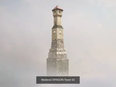 Medieval DRAGON Towers 3D Model Pack