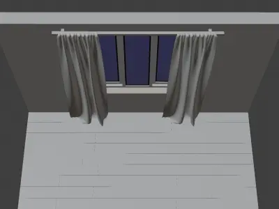 Black curtains 3D model