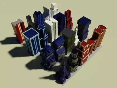 aset voxel city building  3D model