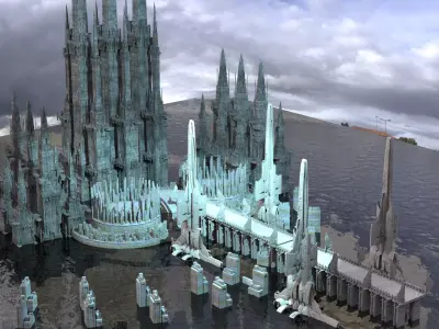 Ancient Ice ruins Kit bash 3D model