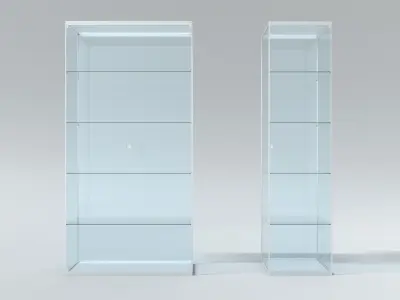 Glass Showcase Low-poly 3D model